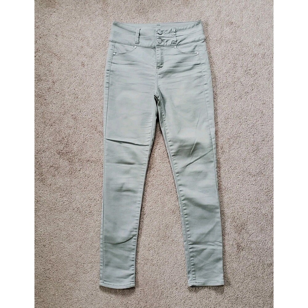 Tinseltown Women's Pants Stretchy Skinny Doble Bottons Size 3 Beige